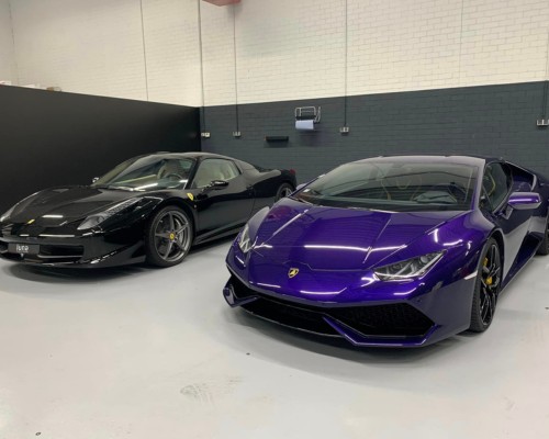 Ferrari en Lamborghini voorzien van steenslag folie